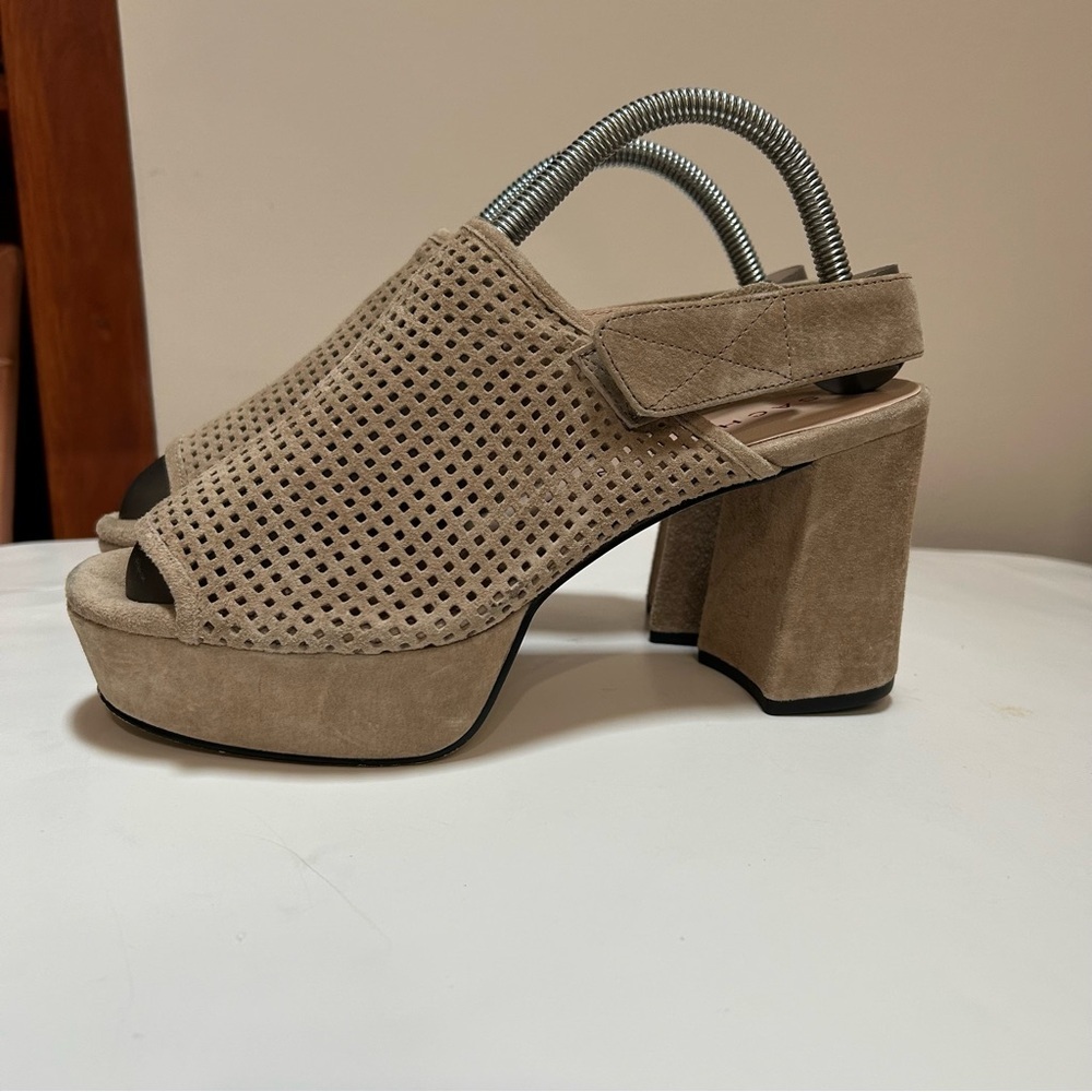 Sacha London Palmira Perforated Suede Platform Sandals - 9